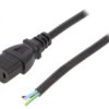 Kabel: 3X0,75Mm2, Iec C13 Żeński, 1M, 10A Lt-501 H05vv-F 0.75/3C Blk 1M End