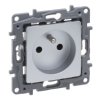 NILOE SELECTION Gniazdo z uziemieniem zaciski śrubowe bez przesłon aluminium 762140 LEGRAND