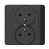 Gniazdo Podtynkowe Z Uziemieniem Podwójne, Silva, Czarne / 46221
