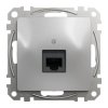 Gniazdo komputerowe RJ45 kat. 5e UTP, srebrne aluminium, Sedna Design i Elements SDD113451