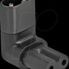 80470 Power Adapter IEC 60320 - C8 to C7, male / female, 2.5 A, 90° an
