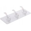 Haczyk - wieszak samoprzylepny podwójny 3 szt - 18x6,5cm transparentny - uchwyt ścienny