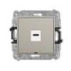 MINI Mechanizm gniazda pojedynczego 1xUSB C-C, bez pola opisowego taupe 60MGUSBBO-7 KARLIK