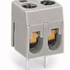 PCB terminal, 2 pole, pitch 10 mm, AWG 20-14, 16 A, screw connection, gray, 237-112