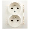 SONATA Gniazdo podwójne z/u z niezmiennością faz ecru GP-2RC/27