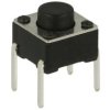 Mikroprzycisk; 6x6mm; 5mm; KAN0612N-050; 1,8mm; przewlekany (THT); 4 piny; czarny; OFF-(ON); bez podświetlenia; 50mA; 12V DC; 26