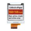 Waveshare 1.64inch square E-Paper (G) raw display, 168 × 168, Red/Yellow/Black/White