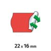 9506160 Price labels, 22x16 mm, removable, red, 6000 pieces