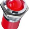 Lampka kontrolna do montażu panelowego 24V dc, czerwona 22mm LED Faston, oczko lutownicze APEM