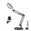 Lampa powiększająca 5X z 64 diodami LED, regulowaną głowicą lampy, idealna do czytania, rękodzieła i lutowania. Uniwersalne narz