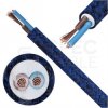 Przewód prądowy H03VV-F / OMY 300V 2x0,75 kabel w oplocie granatowy moher linka