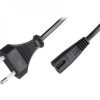 Kabel zasilający sieciowy dwustronny 3m; CEE 7/16 (C) męski, IEC C7 żeński
