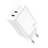 Ładowarka sieciowa GaN PD 40W 2xUSB-C Biała