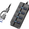 LogiLink UA0419 USB-Hub 4 porty USB-A USB 3.2 Gen1 5 GBit/s z wtyczką USB-C czarny UA0419