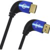 Oehlbach HDMI kabel Wtyczka HDMI-A, Wtyczka HDMI-A 1.00 m czarny D1C42540 8K UHD, pod kątem 90° w lewo, potrójne ekranow