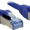 kabel LAN LINDY 47147, 1 szt., RJ45, CAT 6a, S/FTP, 1.00 m, niebieski