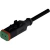 Connection cable, socket to open end, 2 pole, 5 m, 0.75 mm², PUR/PVC, black, 55-00389