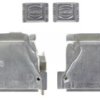 D-Sub connector housing, size: 5 (DD), straight 180°, angled 40°, zinc die casting, silver, 61030010019