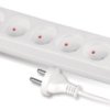Przedłużacz 5-Gniazd B/U 10A 3M /Omy 2X1/ Biały Ps-560