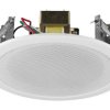Głośnik sufitowy PA Technika 100V, 3 odczepy mocy 13cm (5) głośnik pełnopasmowy Metalowa obudowa EDL-15