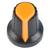 Gałka pokrętło potencjometra pomarańczowa 6mm WH148 17/10-16mm pom-czarne