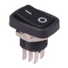 On-On Black 12mm Rocker Switch 6A DPDT R13-213B-03