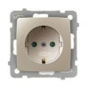 KARO Gniazdo pojedyncze z uziemieniem schuko z przesłonami IP-20 zaciski gwintowe ecru perłowy GP-1SSP/m/42 OSPEL
