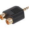 Rozgałęźnik JACK 3.5mm wtyk - 2xRCA gniazdo złocony