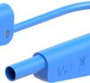 Measuring lead with (4 mm lamella plug, straight) to (4 mm lamella plug, straight), 750 mm, blue, PVC, 2.5 mm², CAT II, CAT III,