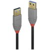 LINDY 36754 USB cable Black Grey 5m USB 3.2 Gen 1 USB-A plug to USB-A plug