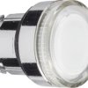 Pushbutton, illuminable, groping, waistband round, front ring silver, mounting Ø 22 mm, ZB4BW37