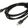 Kabel USB C wtyk z obu stron 1m czarny tekstylny 60W CATKLF-GG1
