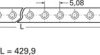 Threaded strip, (L x W x H) 429.9 x 5 x 1.5 mm, 85 HP, 240-061