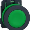 Pushbutton, unlabeled, unlit, groping, 1 Form A (N/O), waistband round, green, front ring gray, mounting Ø 30.5 mm, XB5FA31