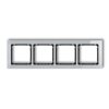 DECO Ramka poczwórna - efekt szkła (ramka: szara spód: czarny) szary 15-12-DRS-4