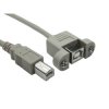 Kabel USB Złącze A USB B Złącze B USB B dł. 3m Przewód przedłużający USB USB 2.0 kolor: Beżowy