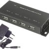 Renkforce RF-4830984 4 porty USB-Hub metalowa obudowa, montaż ścienny czarny