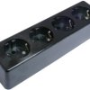 Table power strip, 4-way, 16 A, black, 478 TOZ S