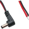 DC connection cable, 5 m, red/black, plug 2.1 x 5.5 mm, angled to open end, 075107