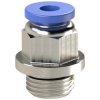 Push-in fitting, L 17.8 mm, 10 bar, plastic/brass, nickel-plated, for hose, 148787