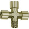 Cross piece, L 42 mm, 60 bar, brass, nickel-plated, for pipe systems, 112802