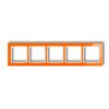 DECO Ramka 5 pięciokrotna uniwersalna - efekt szkła (ramka: pomarańczowa: spód: biały) pomarańczowy 13-0-DRS-5 KARLIK