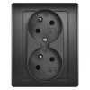 Gniazdo podwójne FRENCH IP20 antracyt EMOS A6001.3