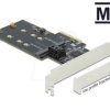 90499 PCIe x4 > 3x SATA, 2x M.2 key B, low profile