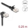 80303 Cat.6a patch cable, S/FTP, bottom angled / straight, 0.25 m