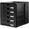 HAN 1450-13 Systembox Desk drawer box Black A4, C4 No. of drawers: 5