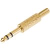 Wtyk JACK 6.3mm stereo złocony