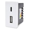 Moduł 1/2 - ładowarka USB 20W super fast USB A+C biały, kompatybilny z ramkami Tawoia Glass