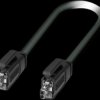 Patch cable, SPE cable plug, straight to SPE cable plug, straight, Cat B, S/FTP, TPU, 2 m, black, 1183808