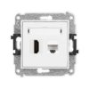 ICON Gniazdo pojedyncze HDMI 2.1 8K i gniazdo komputerowe pojedyncze 1xRJ45 kat 6A 8 stykowe biały IGHK-86A KARLIK